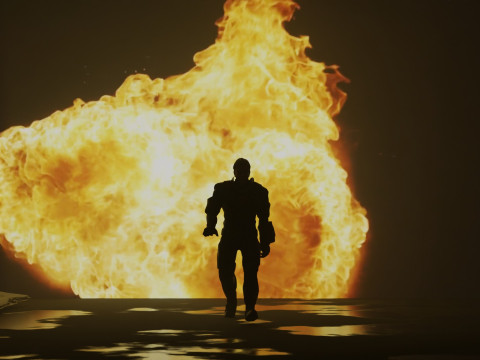 A Cinematic Superhero Walking Animation 3D Model