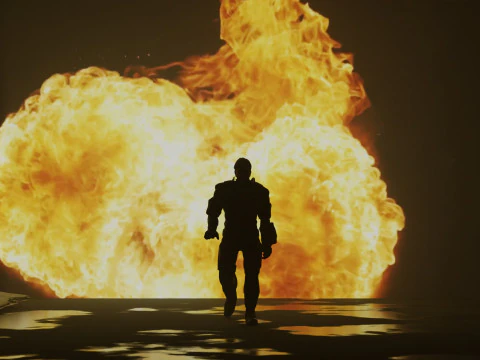 A Cinematic Superhero Walking Animation 3D Model