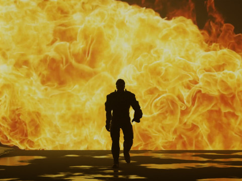 A Cinematic Superhero Walking Animation 3D Model