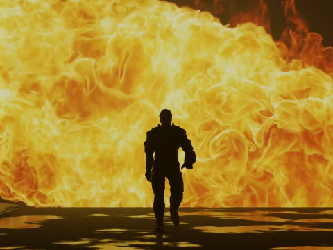 A Cinematic Superhero Walking Animation 3D Model