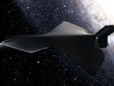Space Ship in Space Scene 3D Model