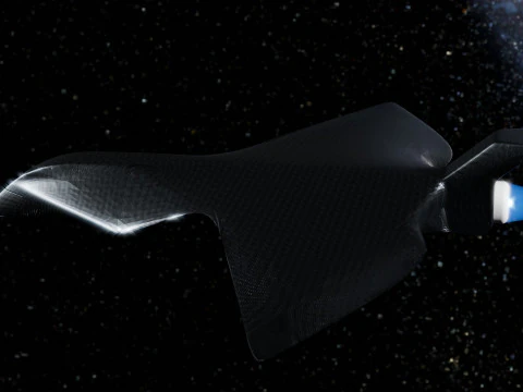 Space Ship in Space Scene 3D Model