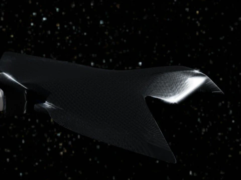 Space Ship in Space Scene 3D Model