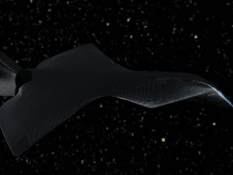 Space Ship in Space Scene 3D Model