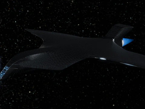 Space Ship in Space Scene 3D Model