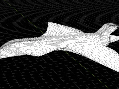 Space Ship in Space Scene 3D Model