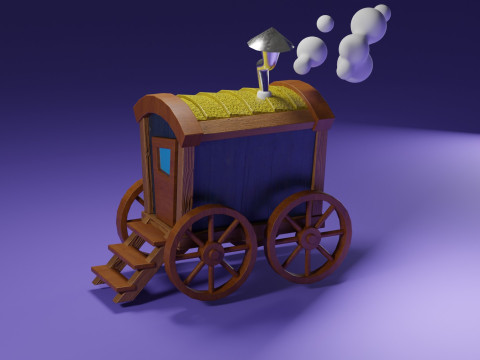Stylized Magic Traveler Wagon 3D Model