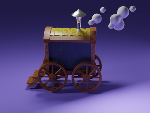 Stylized Magic Traveler Wagon 3D Model