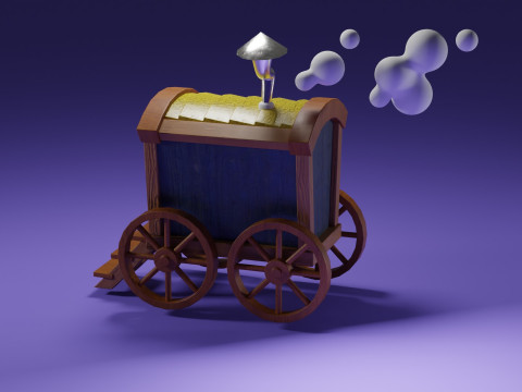Stylized Magic Traveler Wagon 3D Model