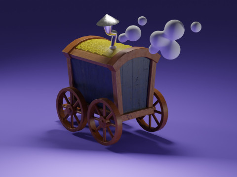 Stylized Magic Traveler Wagon 3D Model