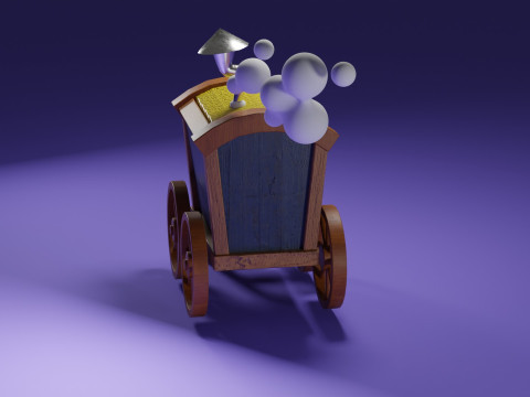 Stylized Magic Traveler Wagon 3D Model
