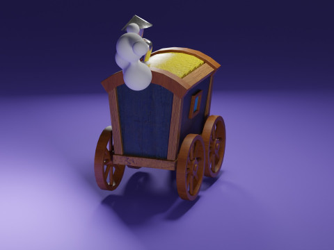 Stylized Magic Traveler Wagon 3D Model