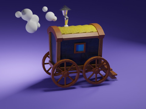 Stylized Magic Traveler Wagon 3D Model