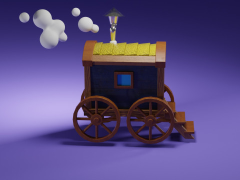 Stylized Magic Traveler Wagon 3D Model