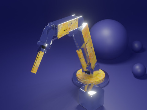 Stylized Industrial Robotic Arm 3D Model