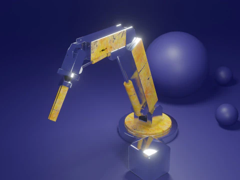 Stylized Industrial Robotic Arm 3D Model