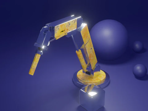 Stylized Industrial Robotic Arm 3D Model