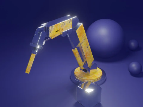 Stylized Industrial Robotic Arm 3D Model