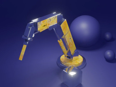Stylized Industrial Robotic Arm 3D Model