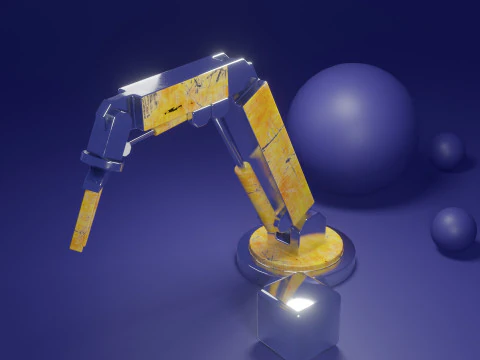 Stylized Industrial Robotic Arm 3D Model