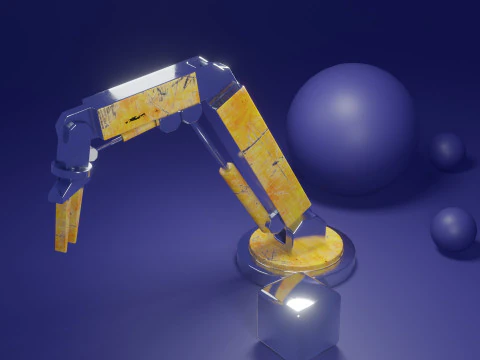 Stylized Industrial Robotic Arm 3D Model