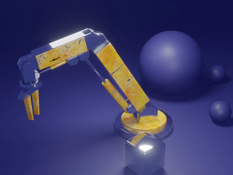 Stylized Industrial Robotic Arm 3D Model