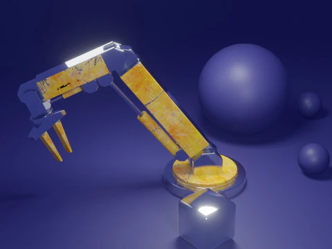Stylized Industrial Robotic Arm 3D Model
