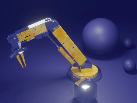 Stylized Industrial Robotic Arm 3D Model