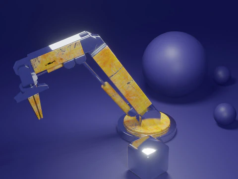 Stylized Industrial Robotic Arm 3D Model