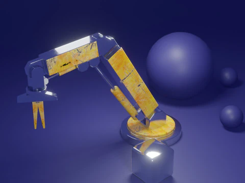 Stylized Industrial Robotic Arm 3D Model