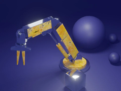 Stylized Industrial Robotic Arm 3D Model
