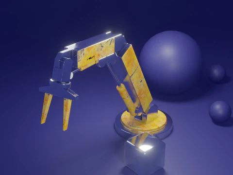 Stylized Industrial Robotic Arm 3D Model