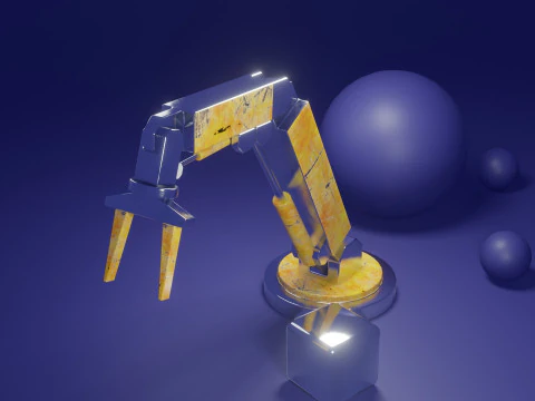 Stylized Industrial Robotic Arm 3D Model