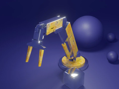 Stylized Industrial Robotic Arm 3D Model