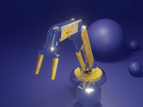 Stylized Industrial Robotic Arm 3D Model