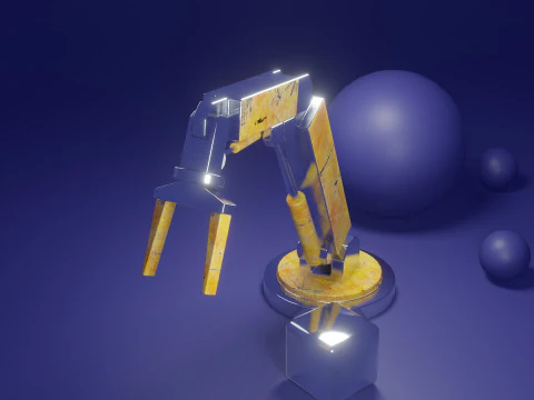 Stylized Industrial Robotic Arm 3D Model