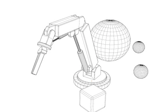 Stylized Industrial Robotic Arm 3D Model