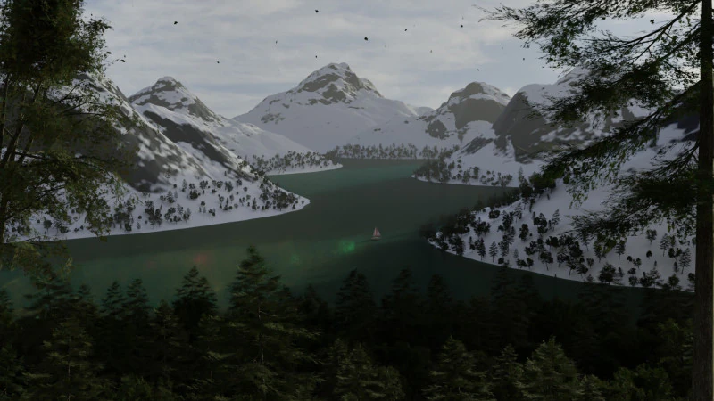 Ambiente cinematografico del lago alpino Modello 3D .c4d .max .obj .3ds .fbx .stl .blend 