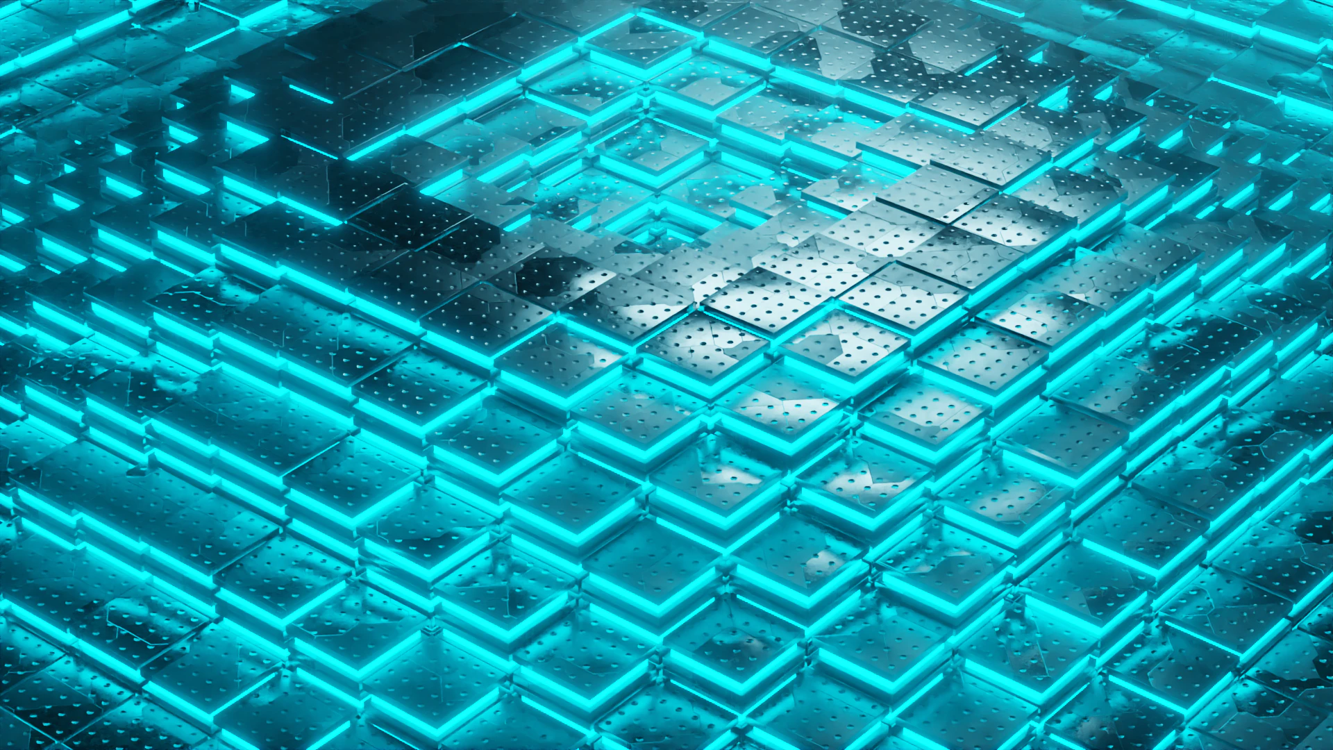 Animated Sci-Fi Industrial Metallic Tiles - Seamless Loop 3D Model .c4d .max .obj .3ds .fbx .stl .blend