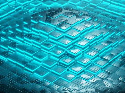 Animated Sci-Fi Industrial Metallic Tiles - Seamless Loop 3D Model