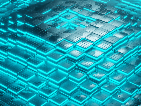 Animated Sci-Fi Industrial Metallic Tiles - Seamless Loop 3D Model