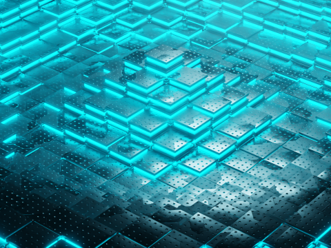 Animated Sci-Fi Industrial Metallic Tiles - Seamless Loop 3D Model