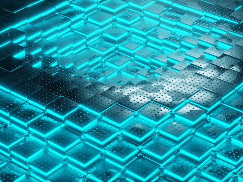 Animated Sci-Fi Industrial Metallic Tiles - Seamless Loop 3D Model