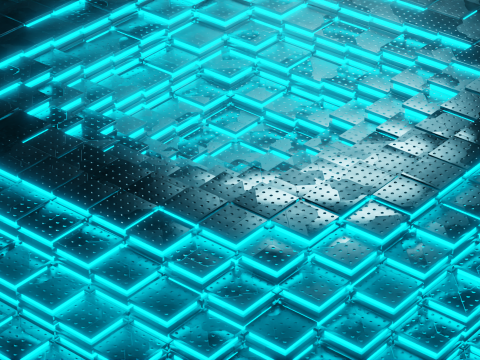 Animated Sci-Fi Industrial Metallic Tiles - Seamless Loop 3D Model