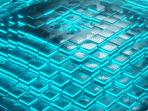 Animated Sci-Fi Industrial Metallic Tiles - Seamless Loop 3D Model