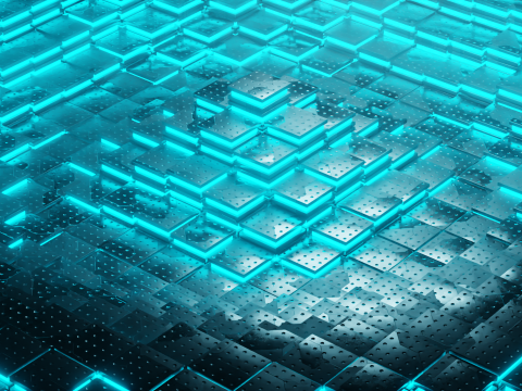 Animated Sci-Fi Industrial Metallic Tiles - Seamless Loop 3D Model