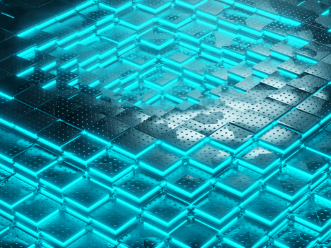 Animated Sci-Fi Industrial Metallic Tiles - Seamless Loop 3D Model