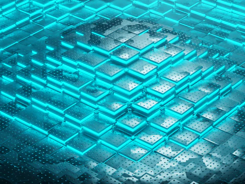 Animated Sci-Fi Industrial Metallic Tiles - Seamless Loop 3D Model