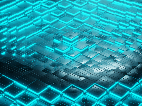 Animated Sci-Fi Industrial Metallic Tiles - Seamless Loop 3D Model