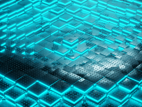 Animated Sci-Fi Industrial Metallic Tiles - Seamless Loop 3D Model